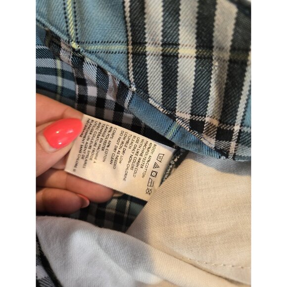 Urban Outfitter's Blue & Black Plaid Cropped Pant, Size 32 Preppy Girly - Picture 7 of 9